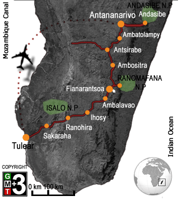 Andasibe N.P and RN7 map